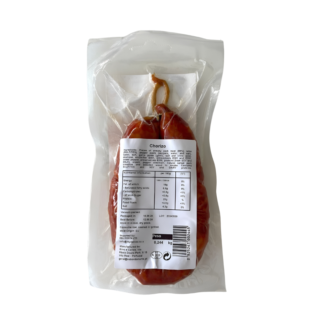 MASTIGA - Chorizo Traditional recipe, extra quality 200g - Ideal for cooking, grilling and incorporating into dishes, rich in flavour and aromas. Portugal