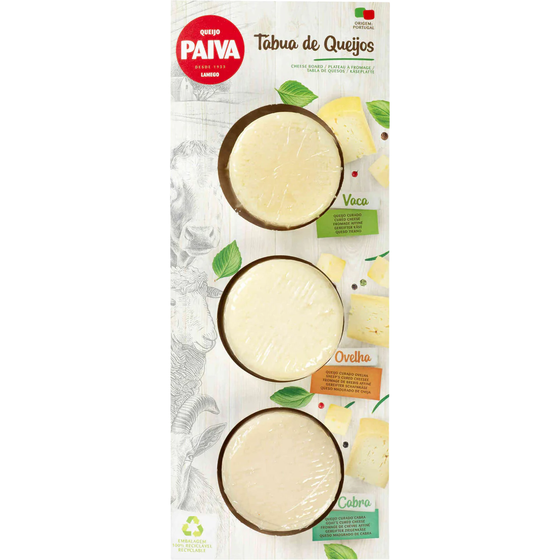 Paiva Classique Cheese Board 3x80g