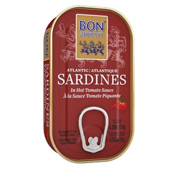 Bon Appetit Sardines in a Spicy Tomato Sauce 120g - Premium Quality from Portugal - Rich in Omega-3